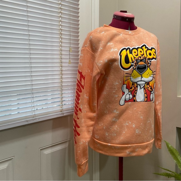 Cheetos unisex orange tone on tone long sleeves pullover sweater. Size S. Used. - Picture 3 of 7